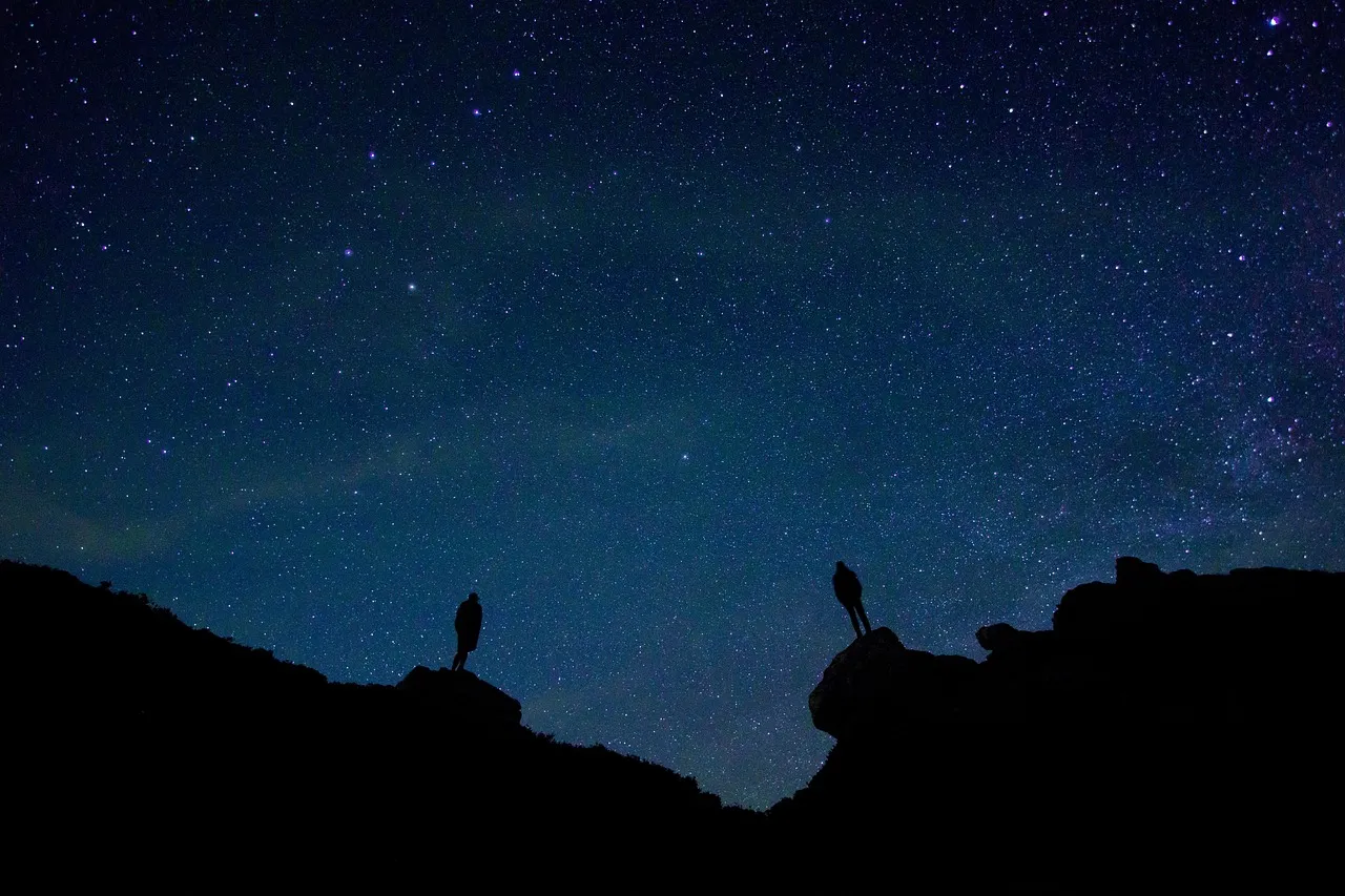 man looking at the sky